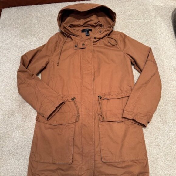 Forever 21 Camel Hooded Anorak Jacket - Women's Medium - Picture 1 of 12
